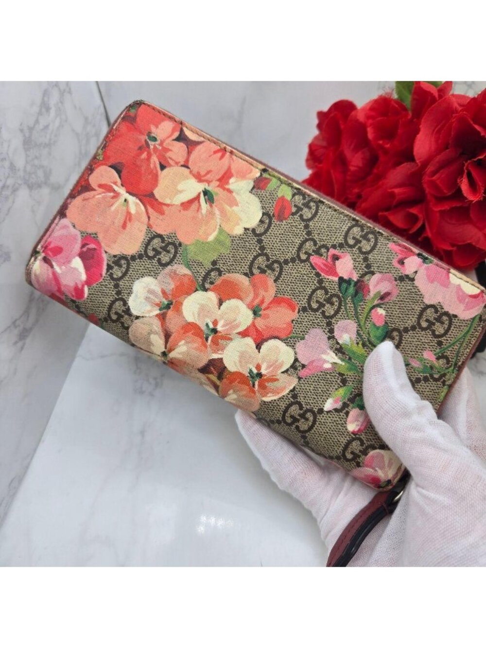 Gucci Wallet Blooms Flower Pink - Picture 3 of 14
